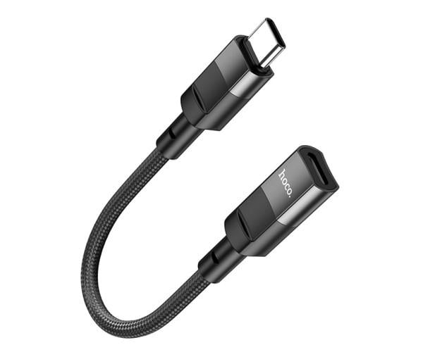 Кабель USB Hoco U107 Type-C Male to Type-C Female 3A 1,2 м Black