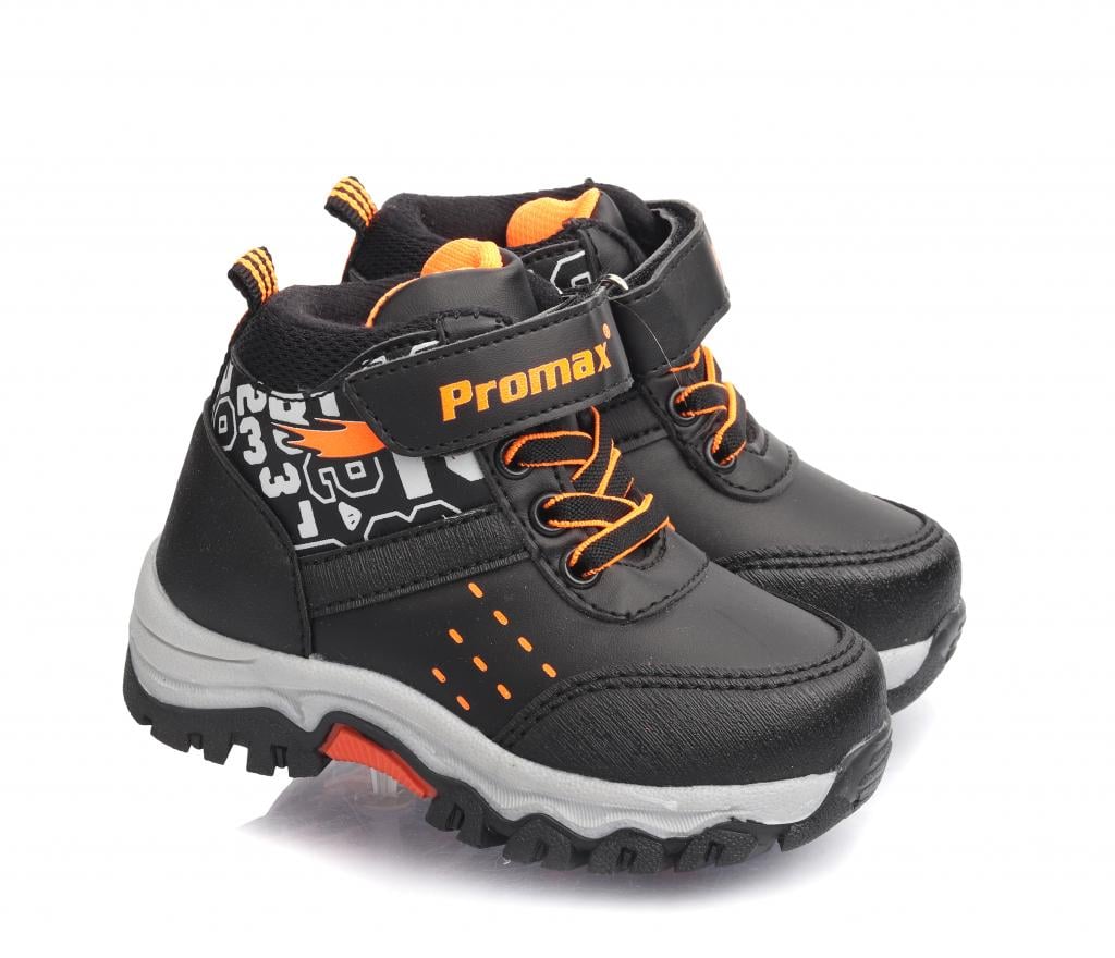Осенние ботинки для мальчиков 1669 р. 22 Черно-оранжевый Осенние ботинки для мальчиков 1669 р. 22 Черно-оранжевый