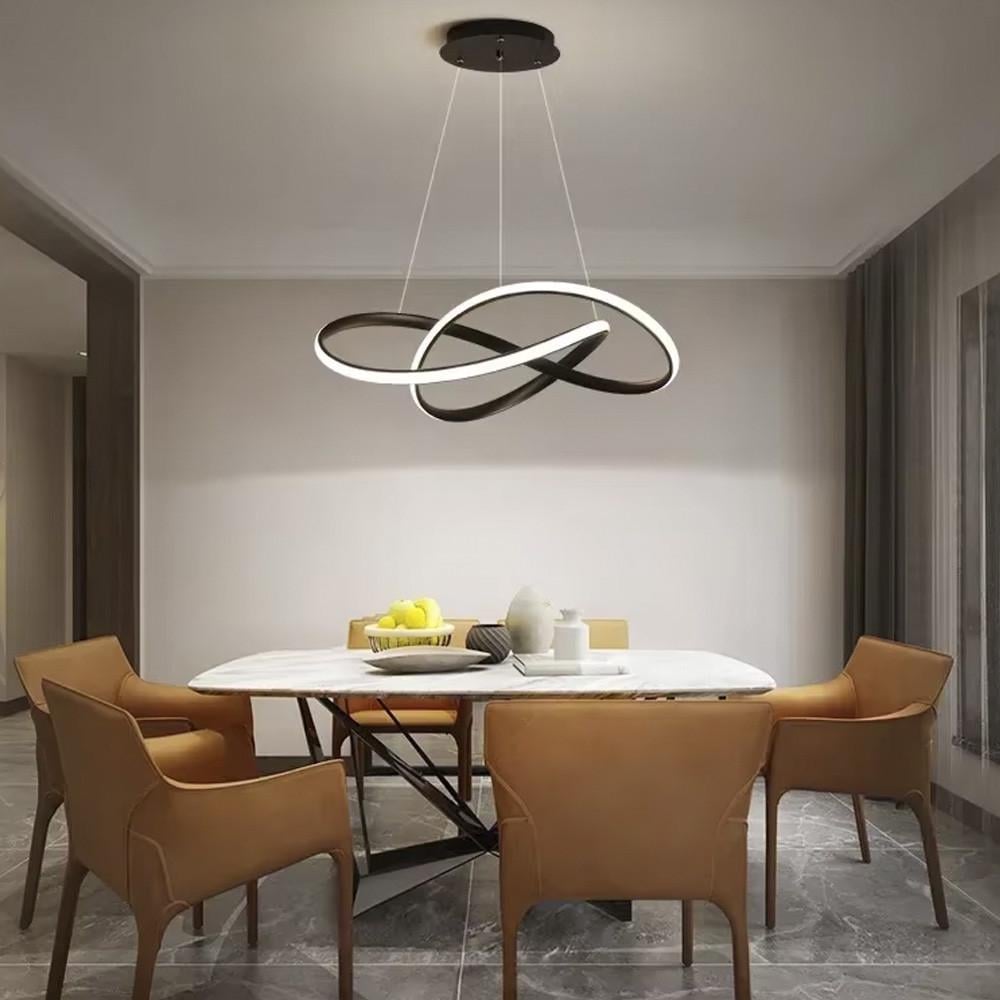 Люстра с подвесным переплетенным кольцом Ø 60 см Черный (708-600 BK)