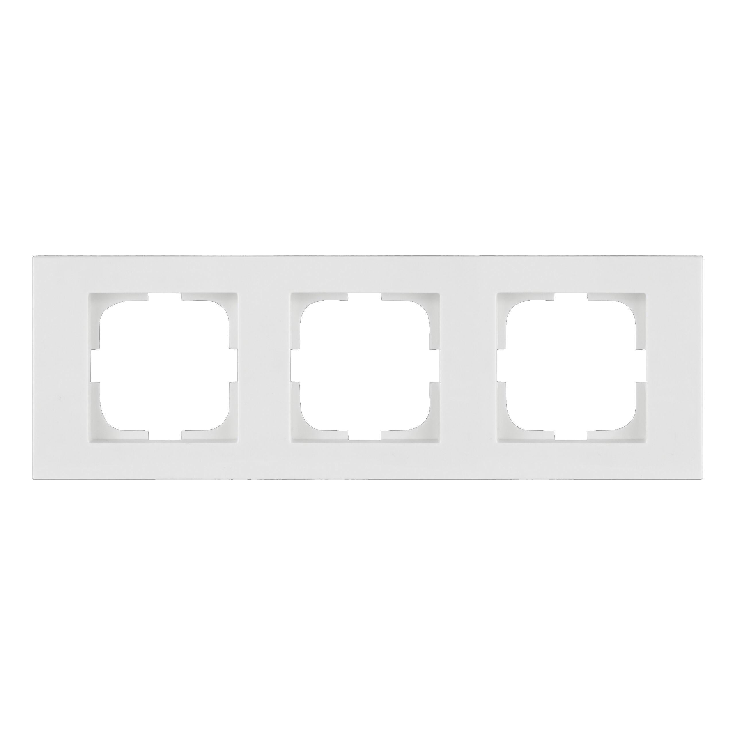 Рамка трехместная горизонтальная Ovivo Grano Белый (00000018799)