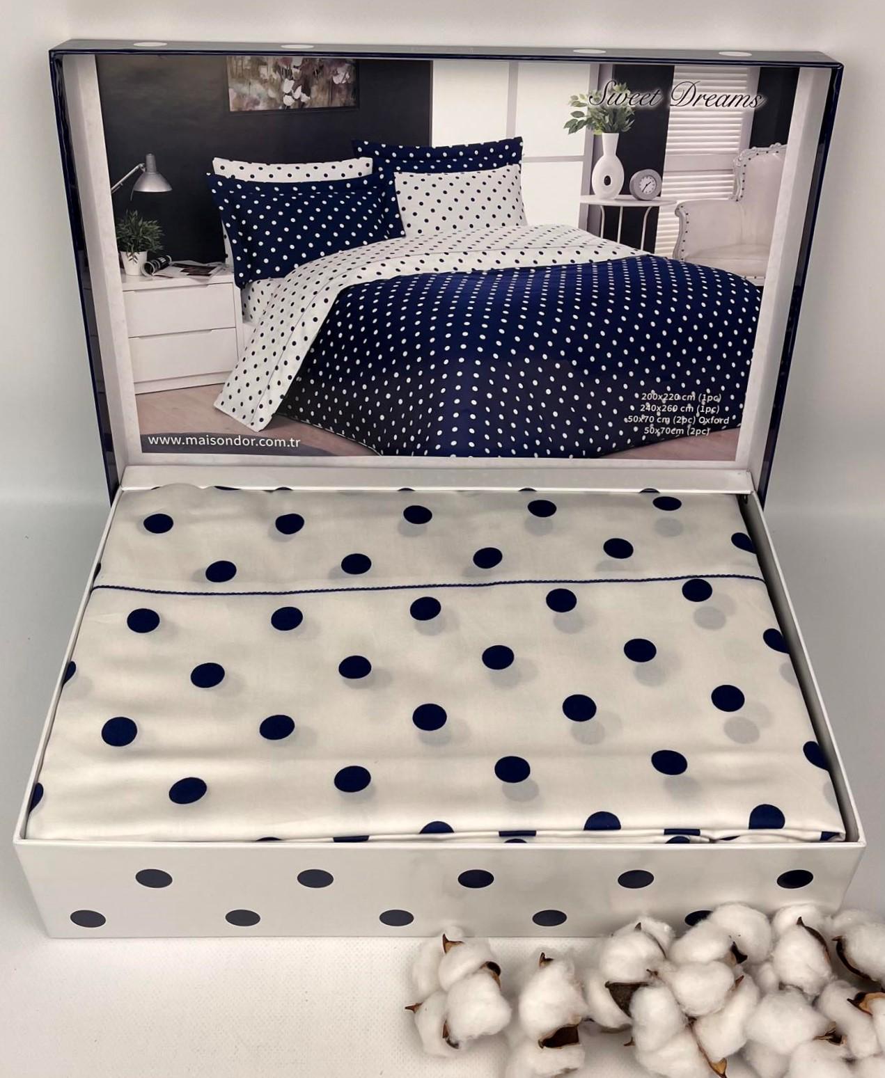 Комплект постельного белья Maison D'or Sweet Dreams 160х220 см сатин Navy (CN25530)