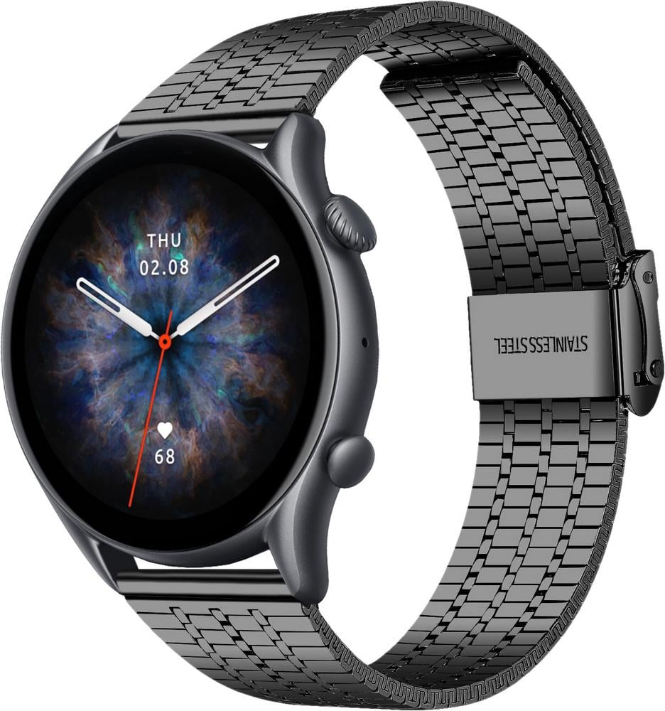 Браслет металевий Counic для Amazfit GTR 3 Pro Black (34125-2B) Браслет металевий Counic для Amazfit GTR 3 Pro Black (34125-2B)