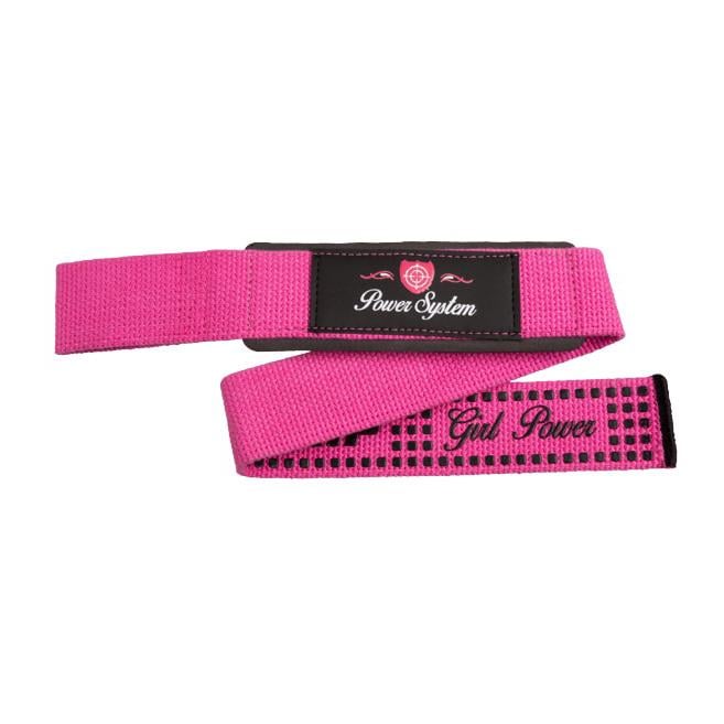 Лямки для тяги штанги и подтягиваний женские с мягкой накладкой Power System Lifting Straps 3420 Розовый