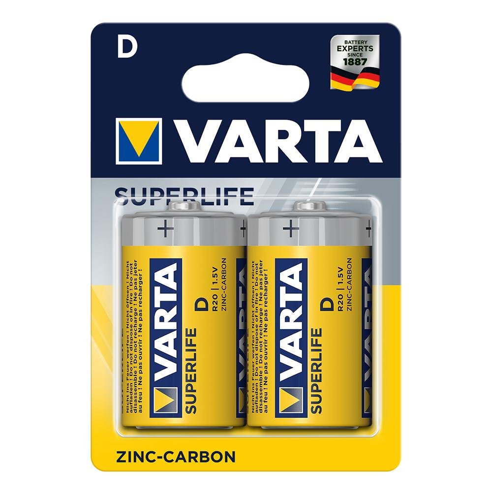 Батарейки Varta SuperLife D/R20 1,5V 2 шт. (02020101412)