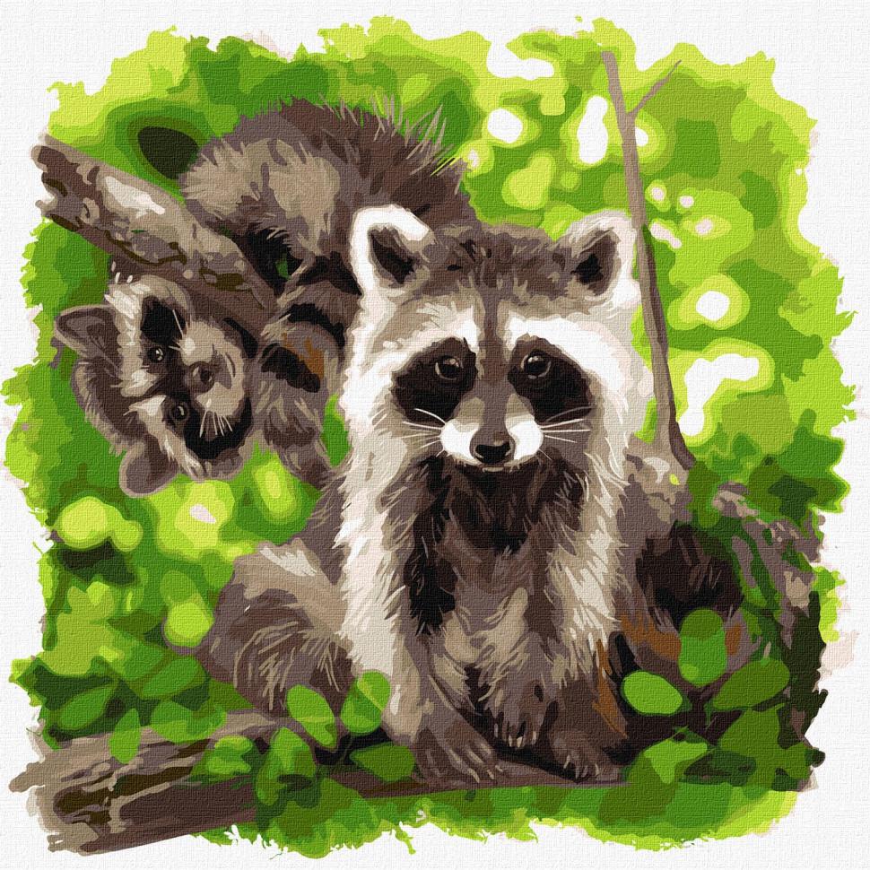 Картина за номерами Ideyka   Смугасті друзі   KHO4379 40x40 см  (RLT28906)