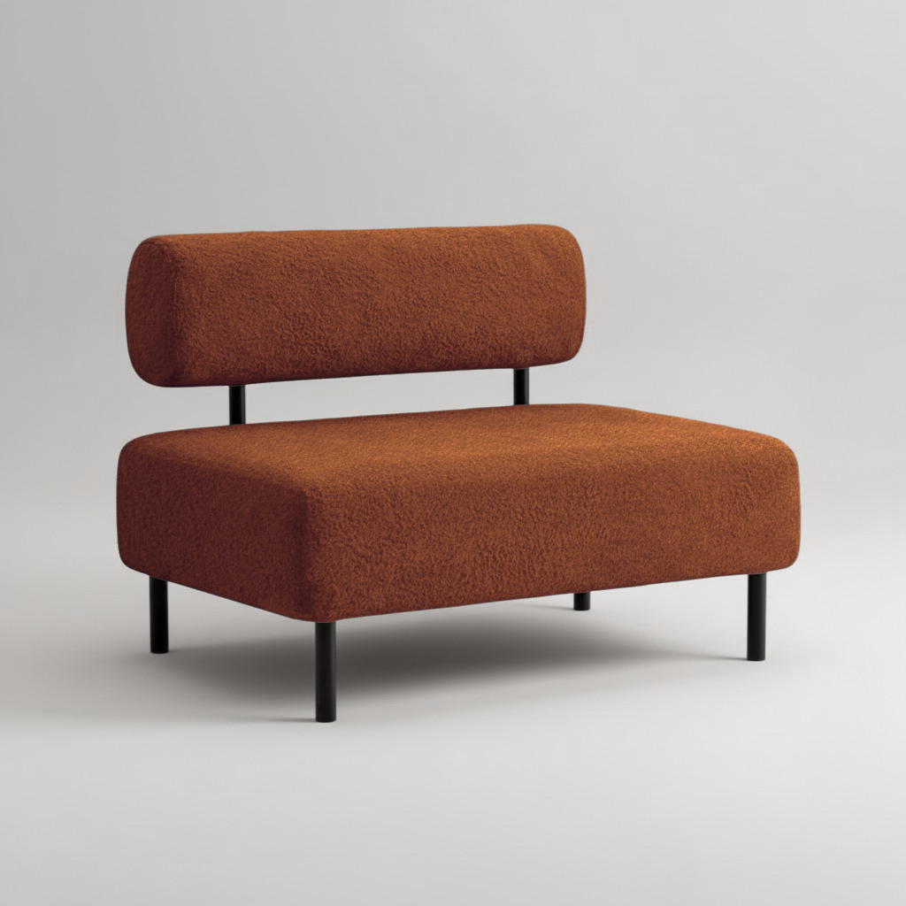 Диван компактный Tobi Sho Люмо 1000х540х750 мм букле Alpaca Терракотовый/48