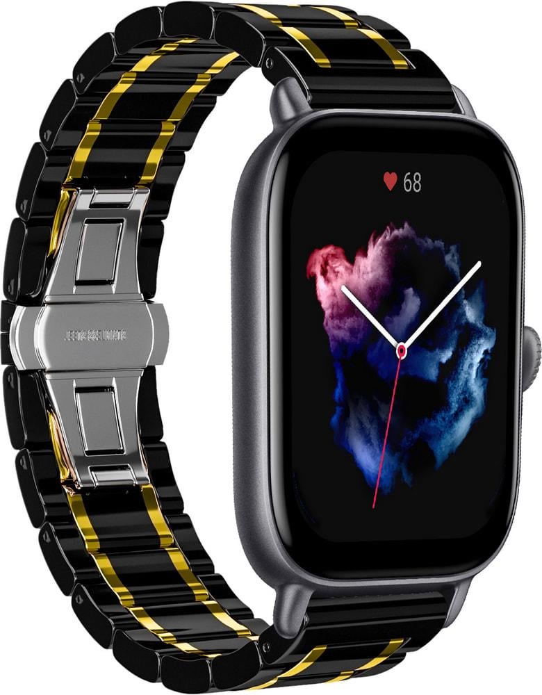 Ремешок керамический Ceramo для Amazfit GTS 3 Black/Gold (28741-02) Ремешок керамический Ceramo для Amazfit GTS 3 Black/Gold (28741-02)
