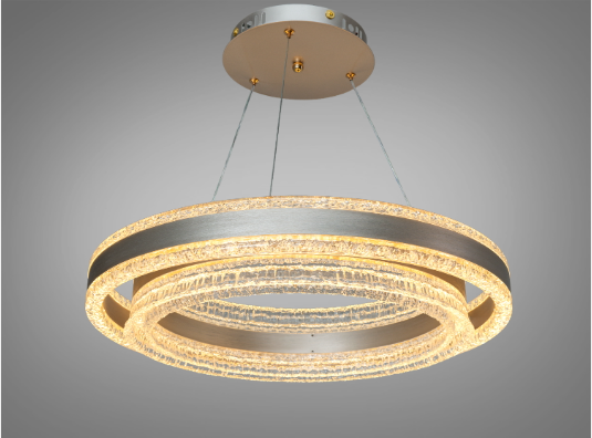 Люстра подвесная LED 2 кольца 140 Вт. Шампань (5162/400+500CG)