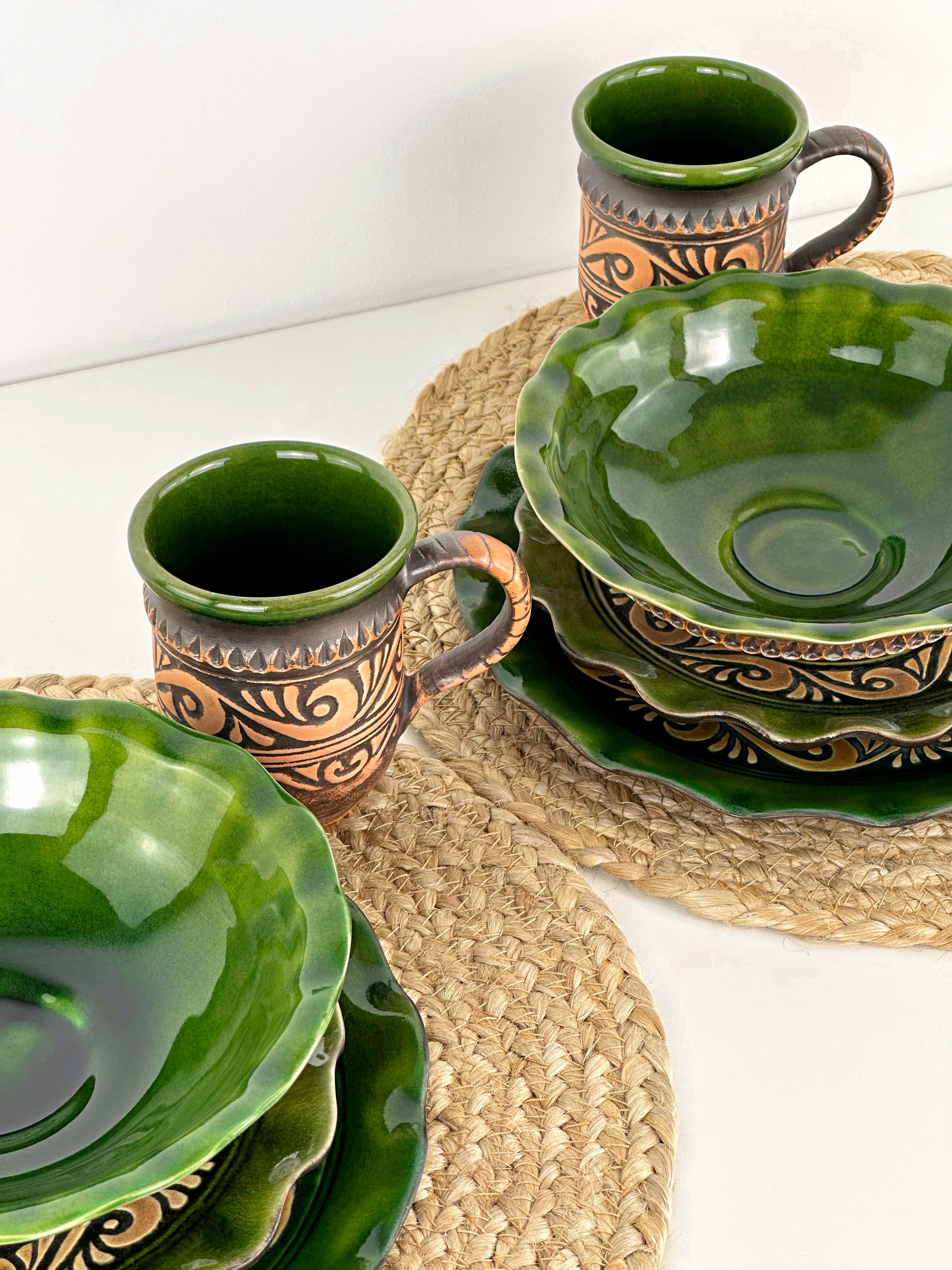 Набор глиняной посуды для обеда на 2 человек Гражда Коричневый (17019-8) - фото 11 Набор глиняной посуды для обеда на 2 человек Гражда Коричневый (17019-8) - фото 11