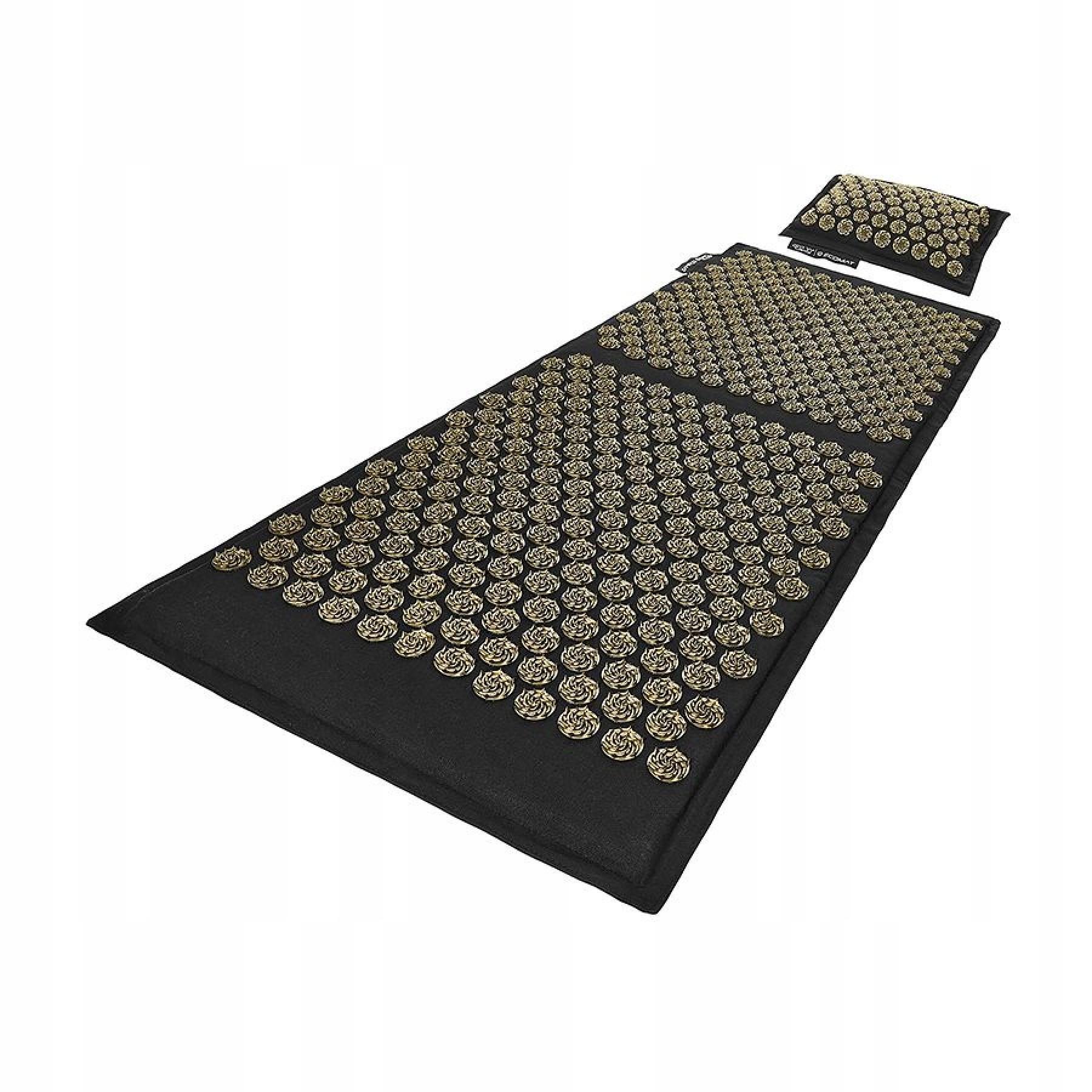 Коврик акупунктурный 4FIZJO Eco Mat Аппликатор Кузнецова с подушкой 130x50 см Black/Gold (25819) - фото 6