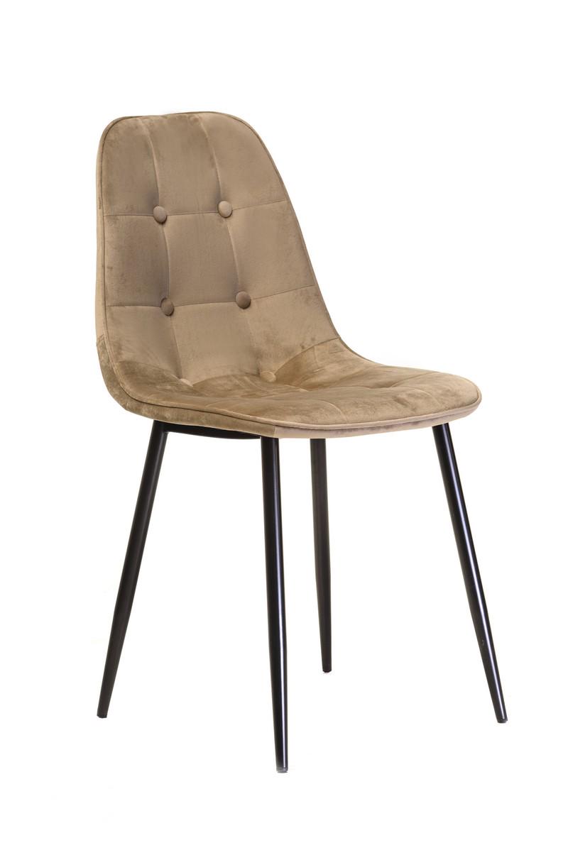 Стул обеденный Ветро Мебель M-01-3 880х440х520 вельвет/металл Черный/Капучино