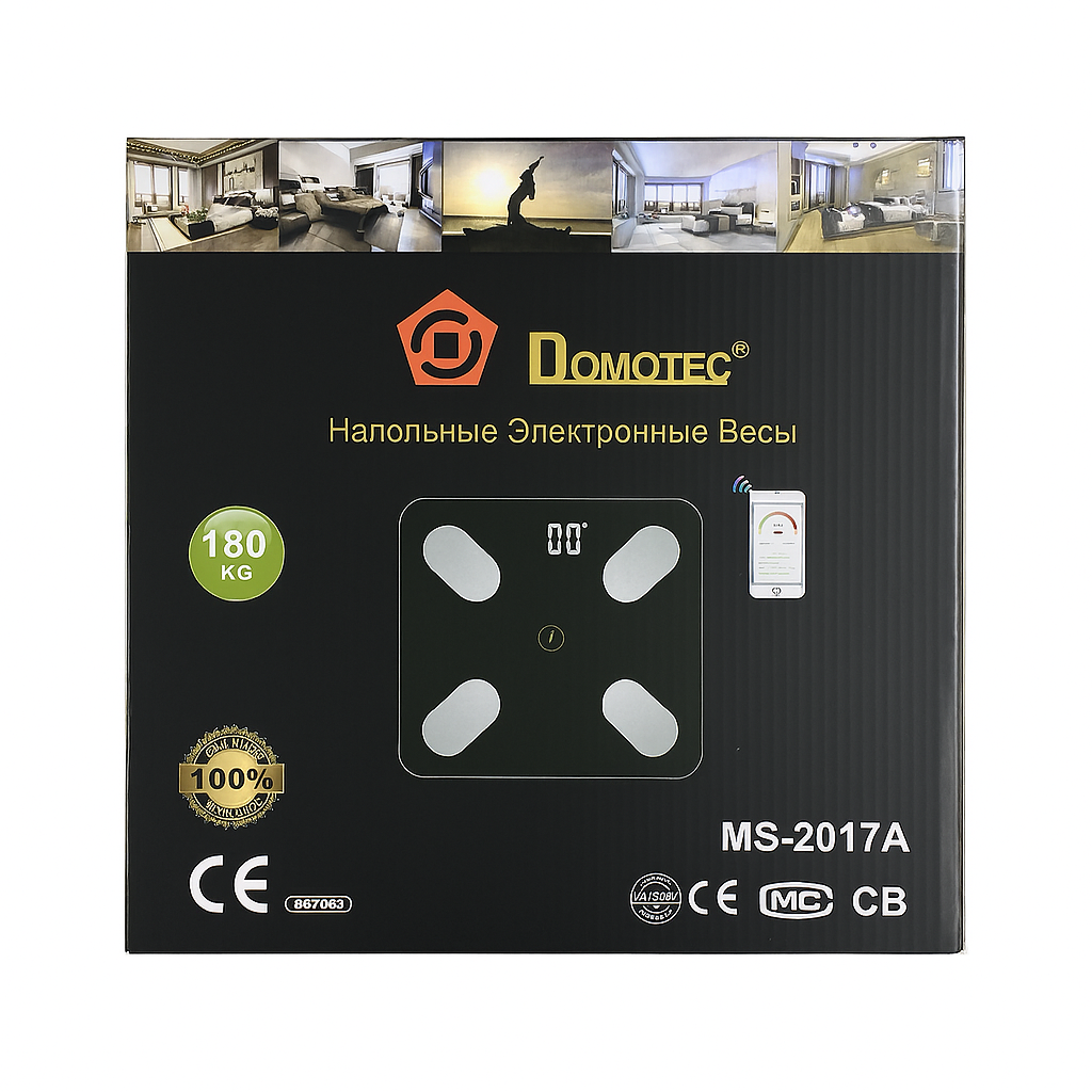 Весы умные Domotec MS-2017 Bluetooth с приложением до 180 кг (27504077) - фото 4 Весы умные Domotec MS-2017 Bluetooth с приложением до 180 кг (27504077) - фото 4