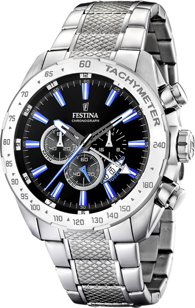 Наручные часы мужские Festina F16488/3 Chrono Sport со стальным корпусом WR 100 м и черным циферблатом