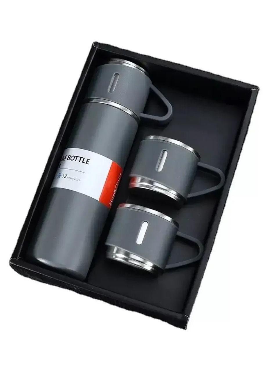 Термос з нержавіючої сталі Good Idea вакуумний з ізоляцією та 3 чашками 500 мл Сірий (363836МХ) - фото 6 Термос з нержавіючої сталі Good Idea вакуумний з ізоляцією та 3 чашками 500 мл Сірий (363836МХ) - фото 6