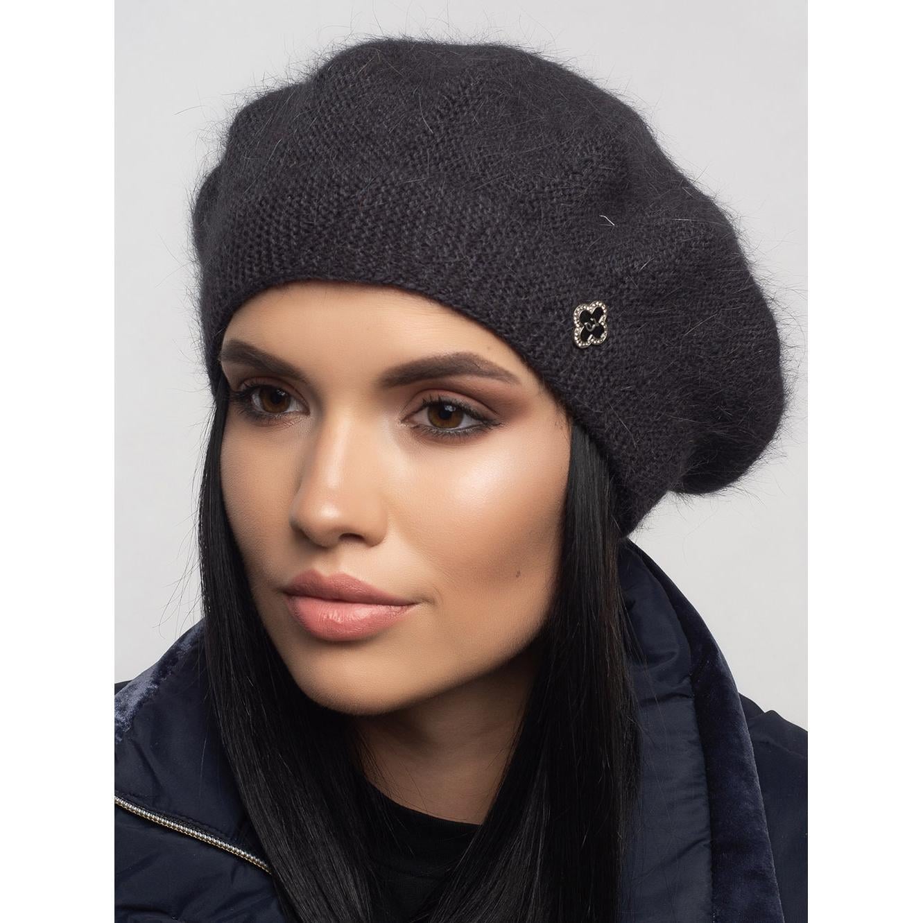 Берет женский одинарный Leks Калина one size Антрацитовый