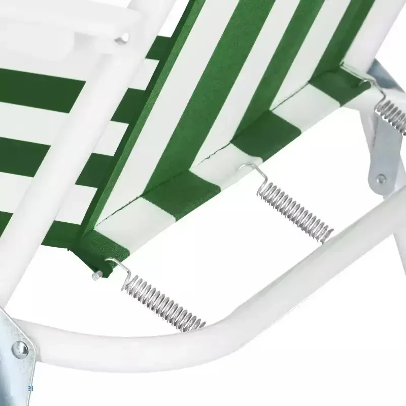Стул садовый со спинкой складной металлический Бело-зеленый (GRESTD03) - фото 2