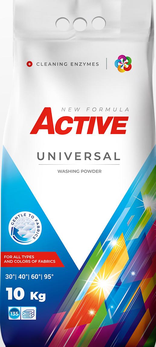 Стиральный порошок ACTIVE Universal 135 циклов стирки 10 кг (14593)