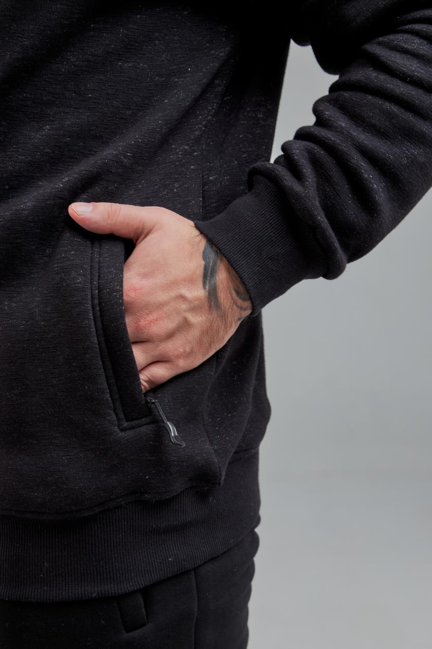 Кофта чоловіча М0143.4 на замку 3XL Чорний флам (636-1-65) - фото 2 Кофта чоловіча М0143.4 на замку 3XL Чорний флам (636-1-65) - фото 2