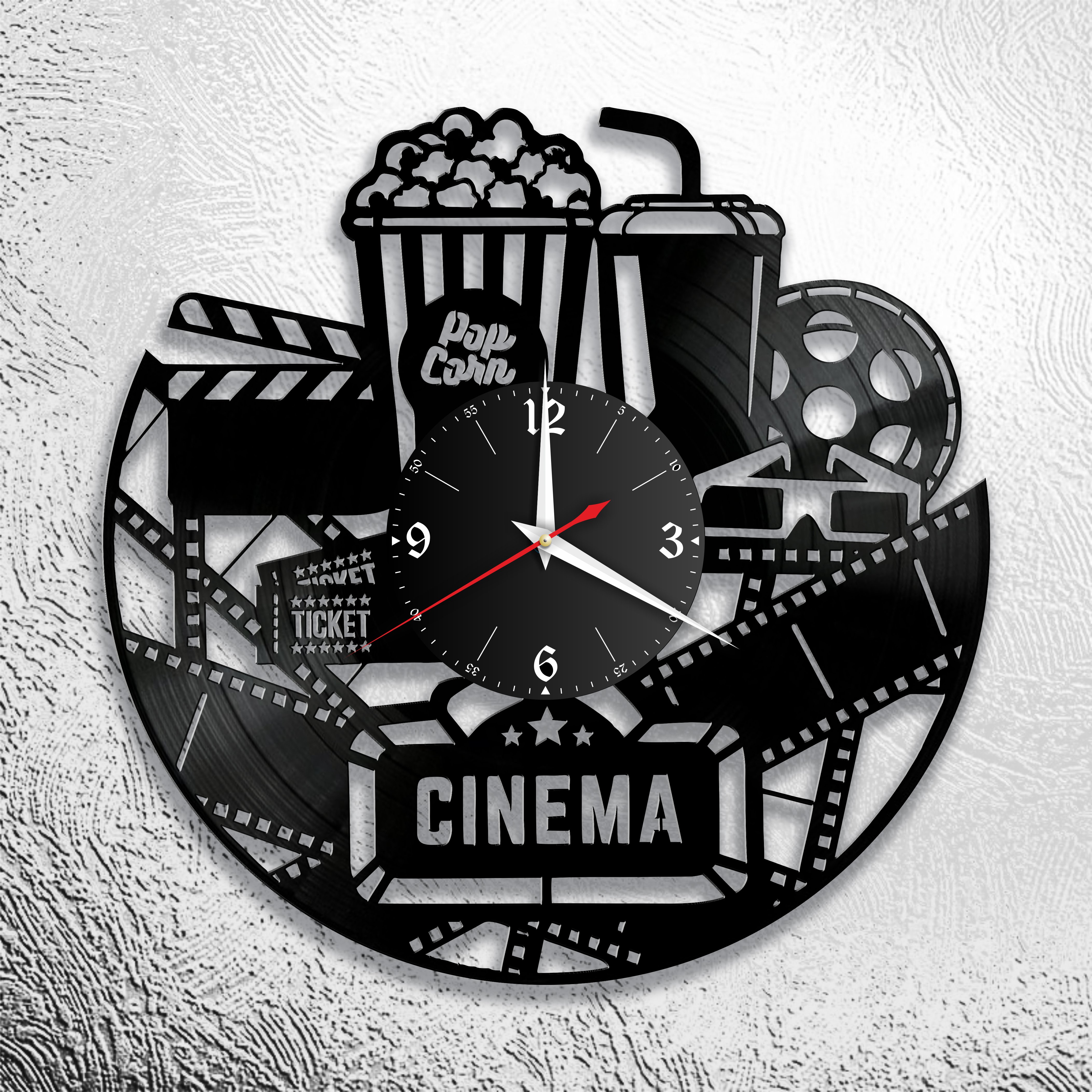 Часы настенные Киноман 1012 из виниловой пластинки