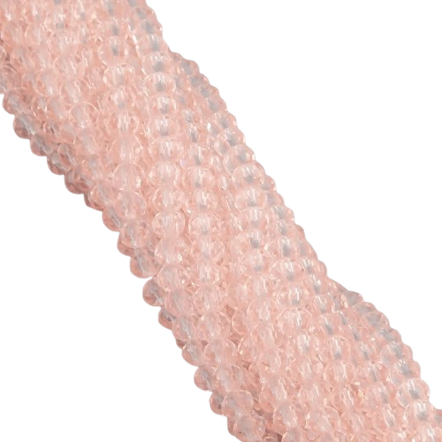 Бусины Swarovski огранки рондель 3,5х3 мм 34 см 124 шт. Пудровый/Прозрачный (БС3024а03)