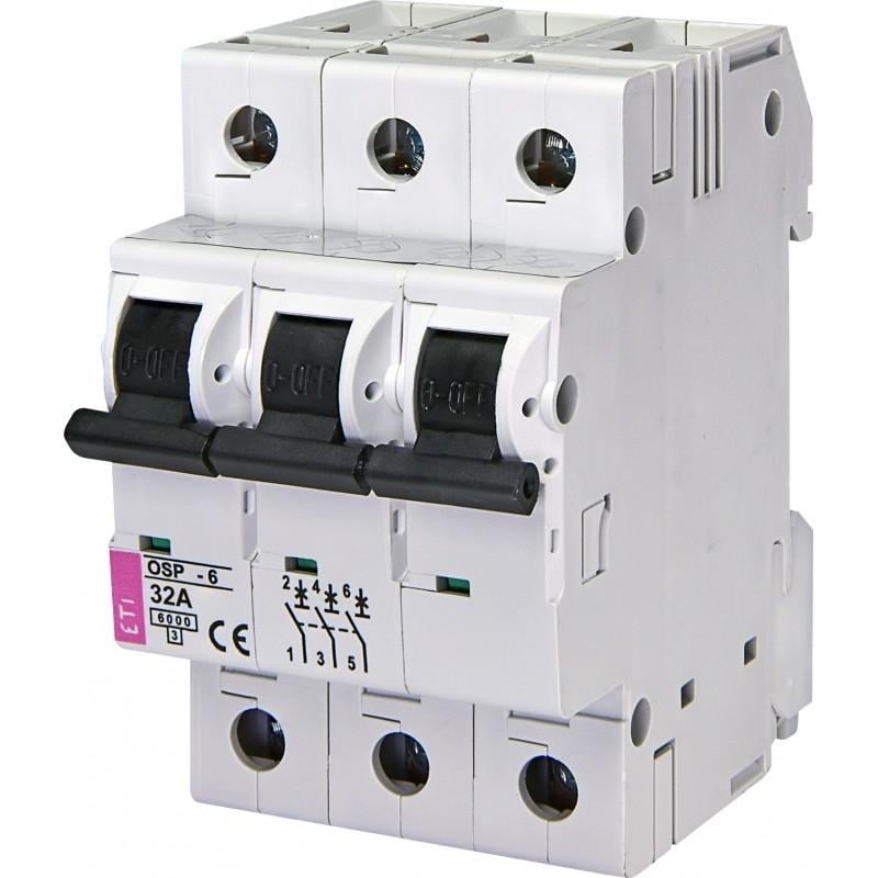 Автоматичний вимикач ETI 32A 6 kA 3 полюси тип D OSP 6 3p 32A 002185035 (56754)