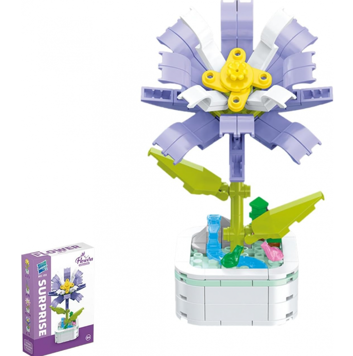 Конструктор блоковий дитячий фігурка Квітка Шафран 154 дет. (25-110)