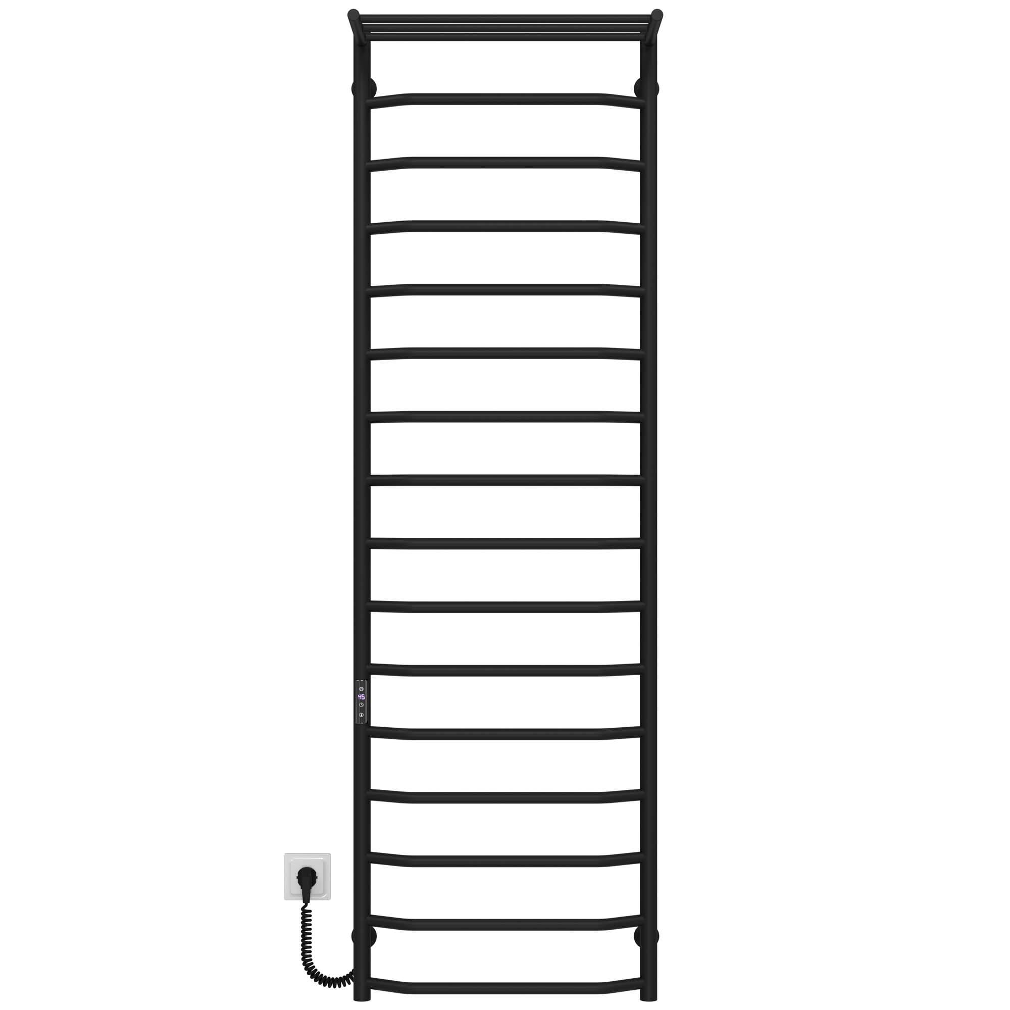 Полотенцесушитель электрический Deffi Трапеция П16 JD03 левое подключение нержавеющая сталь 500x1700 мм Черный (C.TP.170.50.16.EBL1)