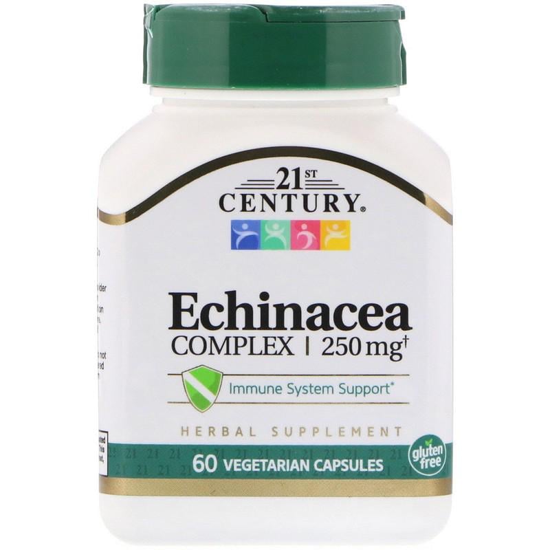 Натуральная добавка 21st Century Echinacea Complex 250 мг 60 капсул Натуральная добавка 21st Century Echinacea Complex 250 мг 60 капсул