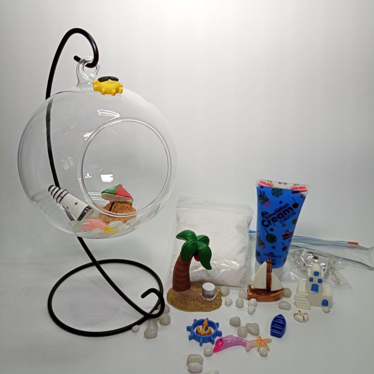 Конструктор румбокс DIY Прибрежный берег стеклянный шар с подсветкой (987)