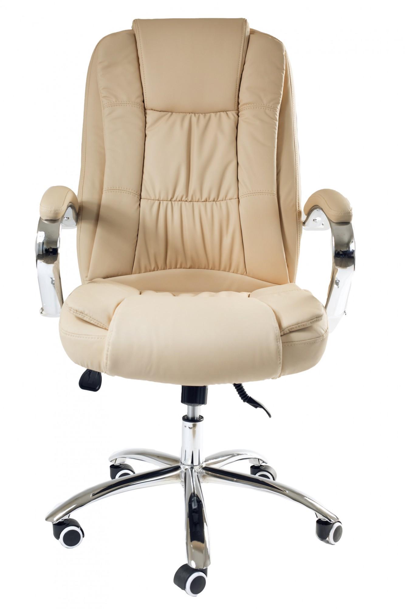 Кресло офисное компьютерное Kali LuxDesign хром Anyfix экокожа Бежевый - фото 2