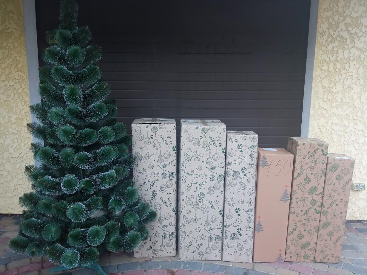 Штучна сосна з ПВХ та підставкою 2,3 м Темно-зелений/Білий (NYT15255) - фото 7 Штучна сосна з ПВХ та підставкою 2,3 м Темно-зелений/Білий (NYT15255) - фото 7