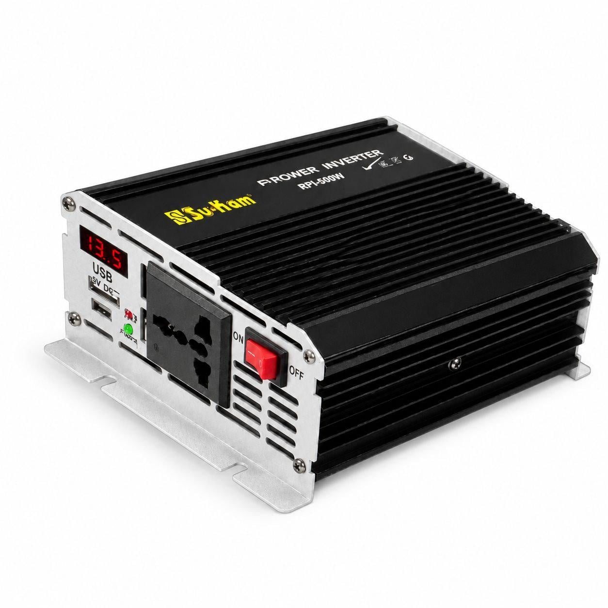 Автомобильный инвертор AC/DC RPI-500W с вольтметром 12-220V с индикацией напряжения (10484)