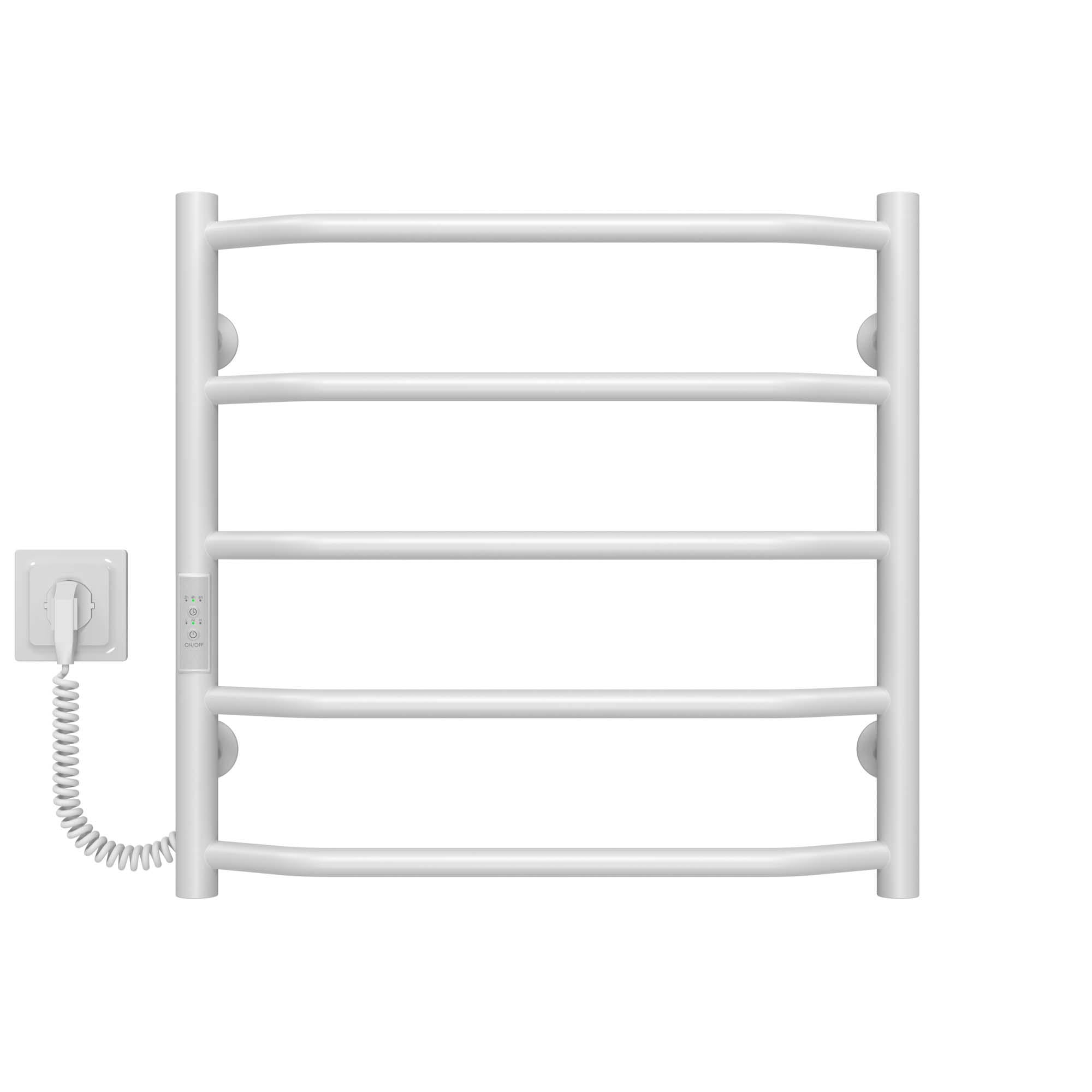 Полотенцесушитель электрический Deffi Трапеция П5 WD03 левое подключение нержавеющая сталь 500x500 мм Белый (C.TR.50.50.5.EWL3)