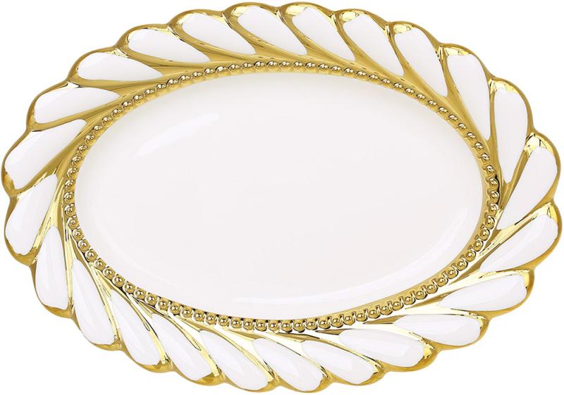 Блюда фарфоровые Gold Luxury Tiffany 2 шт. 30х22 см