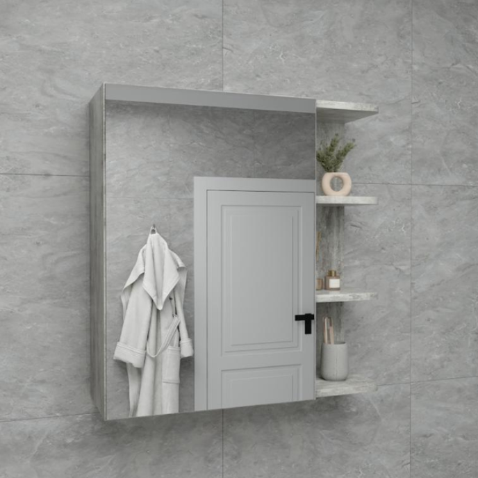 Тумба навесная для ванной комнаты NV-1G с зеркалом 620x208x640 мм Серый (29688490)