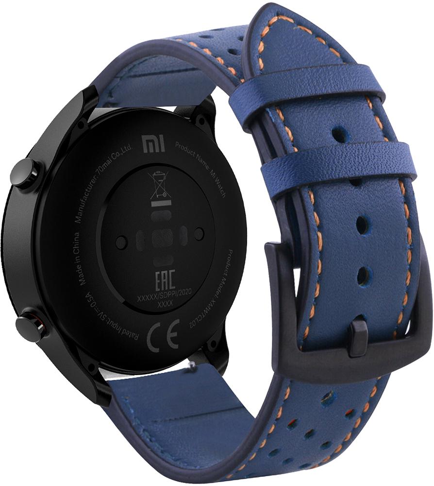Ремешок кожаный Classico для Xiaomi Mi Watch 22 мм Blue (23124-28) - фото 1 Ремешок кожаный Classico для Xiaomi Mi Watch 22 мм Blue (23124-28) - фото 1