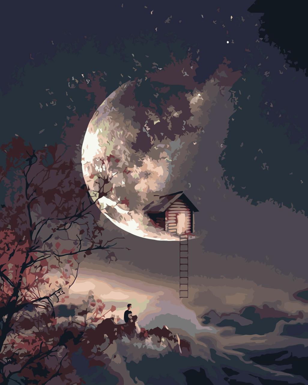Картина за номерами ORIGAMI Будиночок на місяці 40х50 см (3105)
