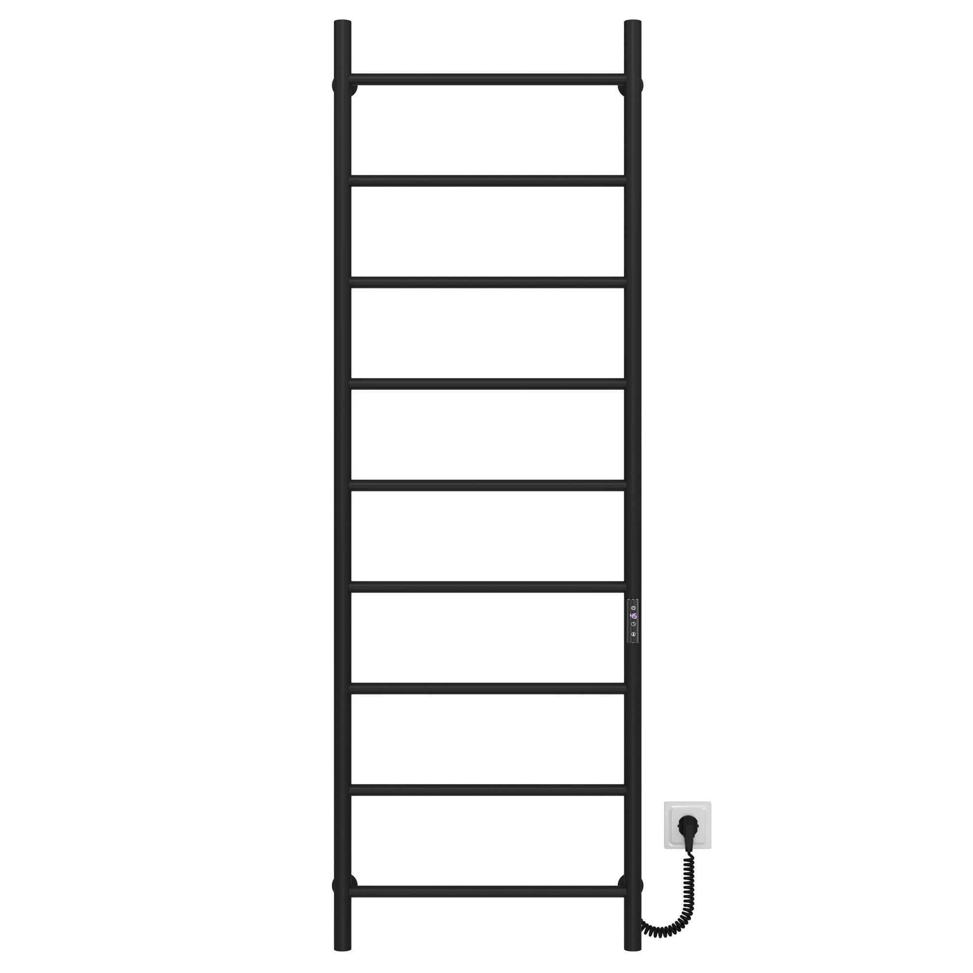 Полотенцесушитель электрический Deffi Орион П9 JD03 правое подключение нержавеющая сталь 500x1600 мм Черный (C.OR.160.50.9.EBR1)