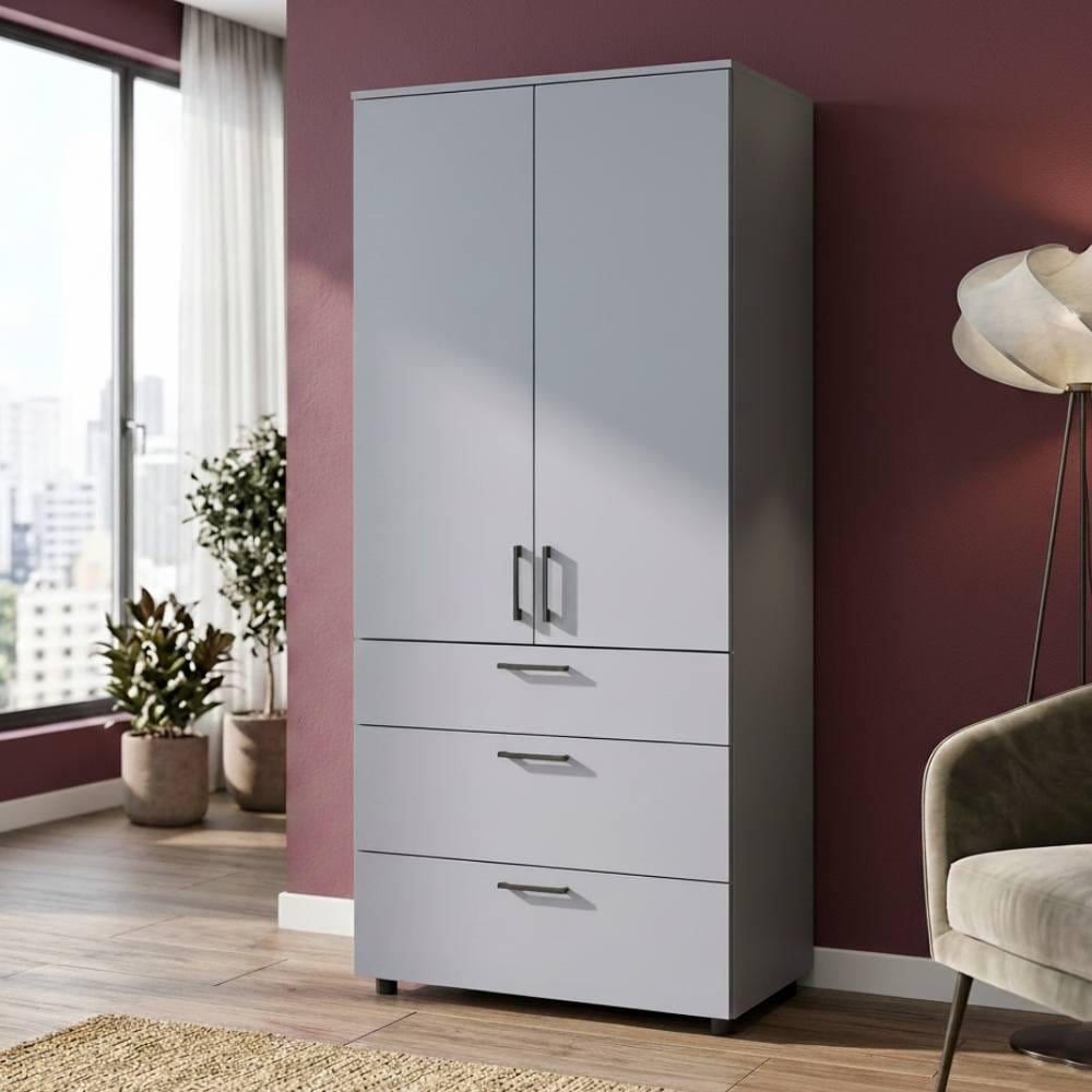 Шкаф для одежды Doros Торн 2 ДСП/3Ш штанга 90х51,6х200 см Серый (DRS-012025)