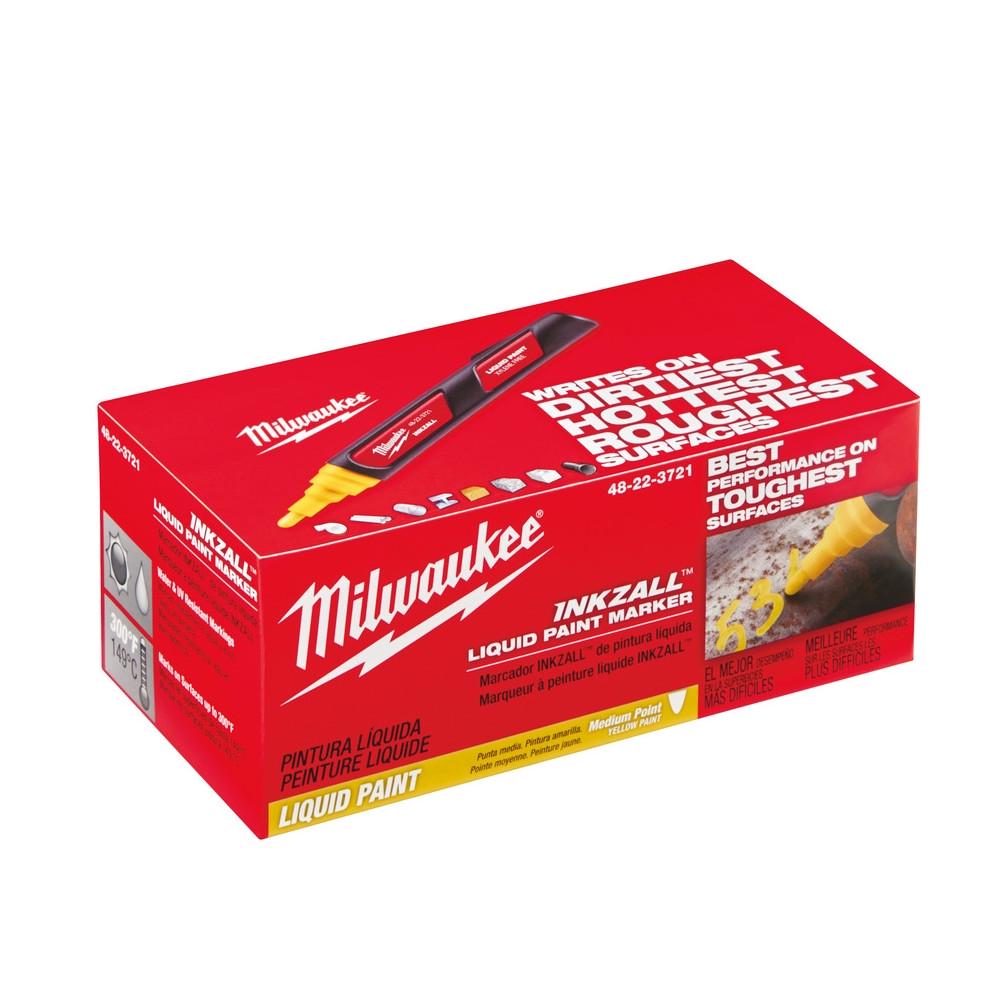 Маркер Milwaukee Inkazall на основі рідкої фарби Жовтий (48223721) - фото 6