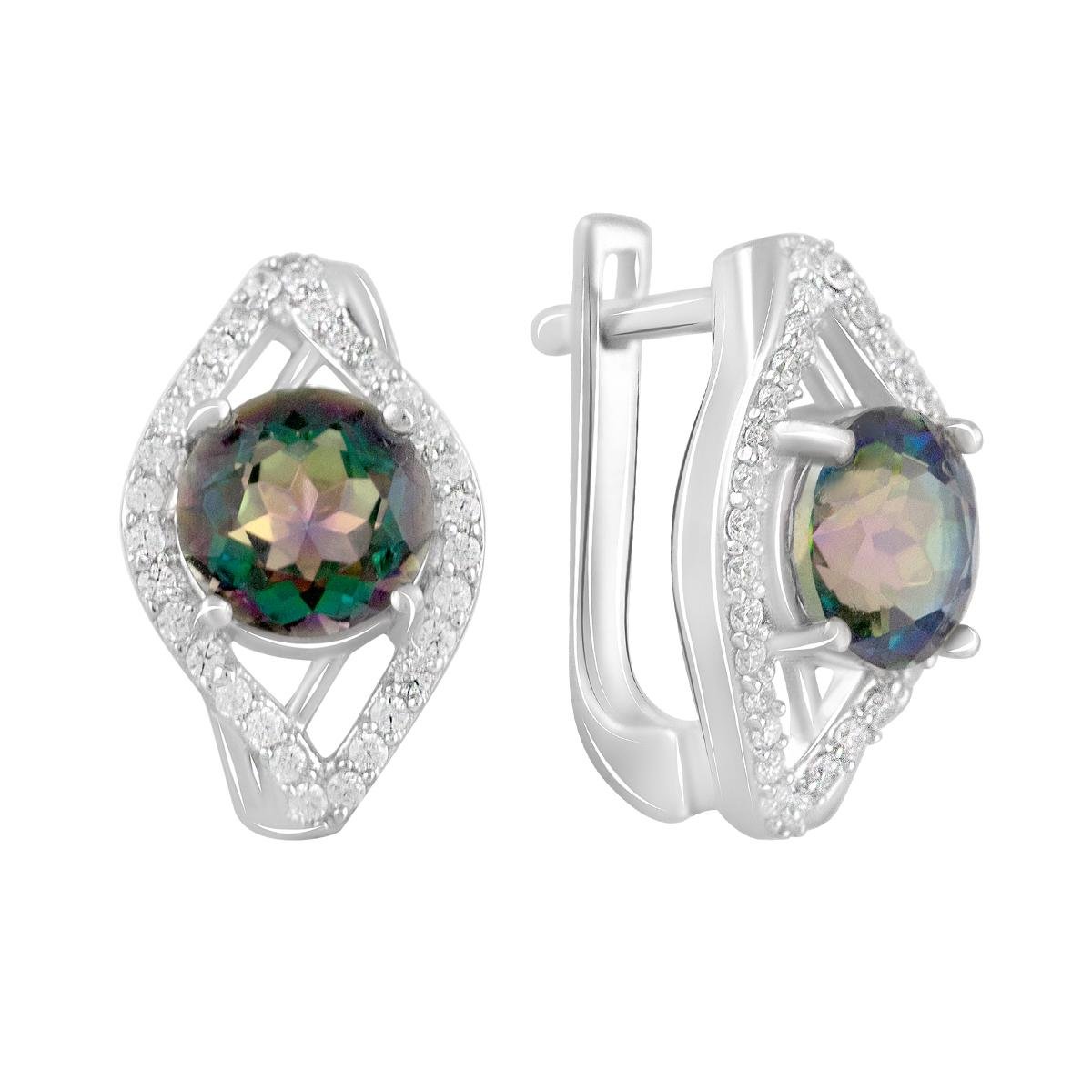 Серебряные серьги с мистик топазом 5,17 ct (2117193)