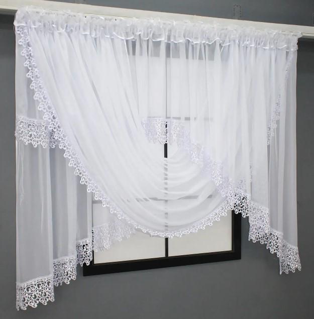 Занавеска кухонная арка шифон с макраме 400х160 см Белый (000к 51-165) - фото 3 Занавеска кухонная арка шифон с макраме 400х160 см Белый (000к 51-165) - фото 3