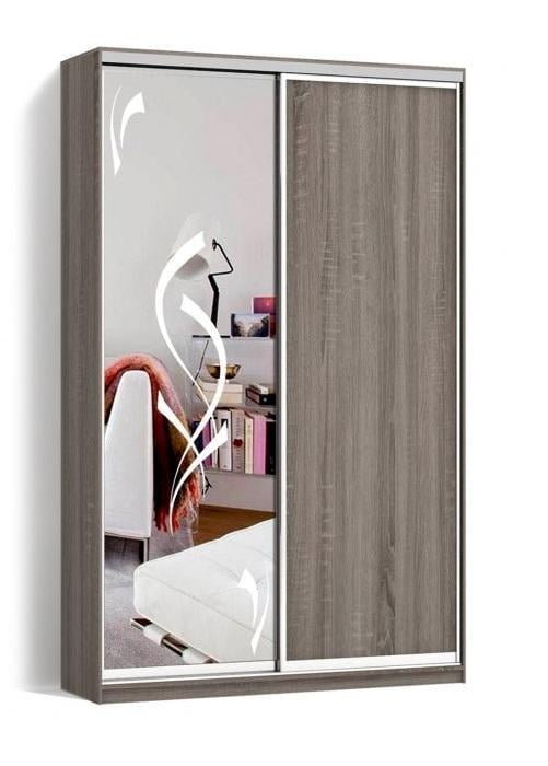 Шкаф-купе Luхe 2 двери ДСП/Пескоструй рисунок 51nr CLS-I 1200х2400х450 мм Дуб трюффель (30423)