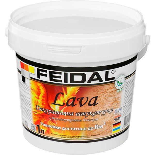Фарба декоративна акрилова Feidal Lava з перламутром база для внутрішнього оздоблення стін 1 л Білий (1815855392)