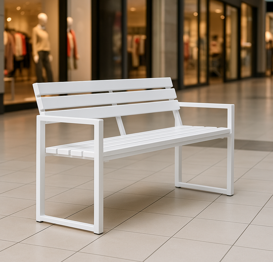 Скамейка садовая ТЕБИ ШО модерн люкс ПВХ 1614х838х545 мм Белый