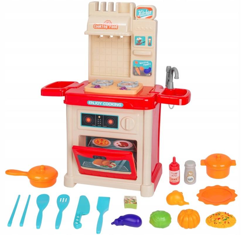 Детская игрушечная кухня для девочки с паром/водой/посудой и имитацией закипания 73 см 42 предмета (29308903)