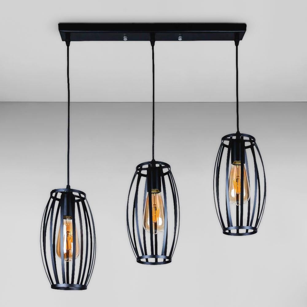 Люстра подвесная Лофт Light House LS-18453F-3 BK 500 Черный Люстра подвесная Лофт Light House LS-18453F-3 BK 500 Черный