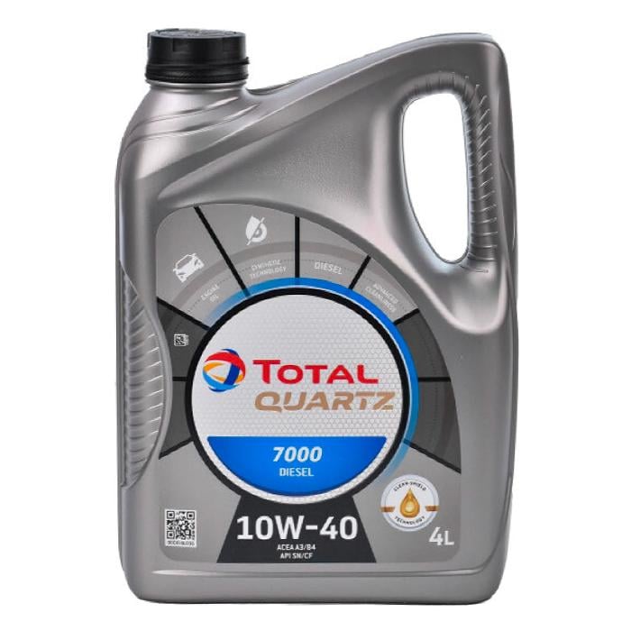 Моторна олива автомобільна Total 10W-40 QUARTZ 7000 Diesel 4 л (62425)