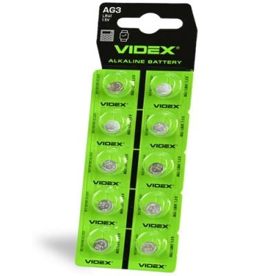 Батарейка дисковая Videx Alkaline Button Cell 1,5V 192-U10 AG3 LR41