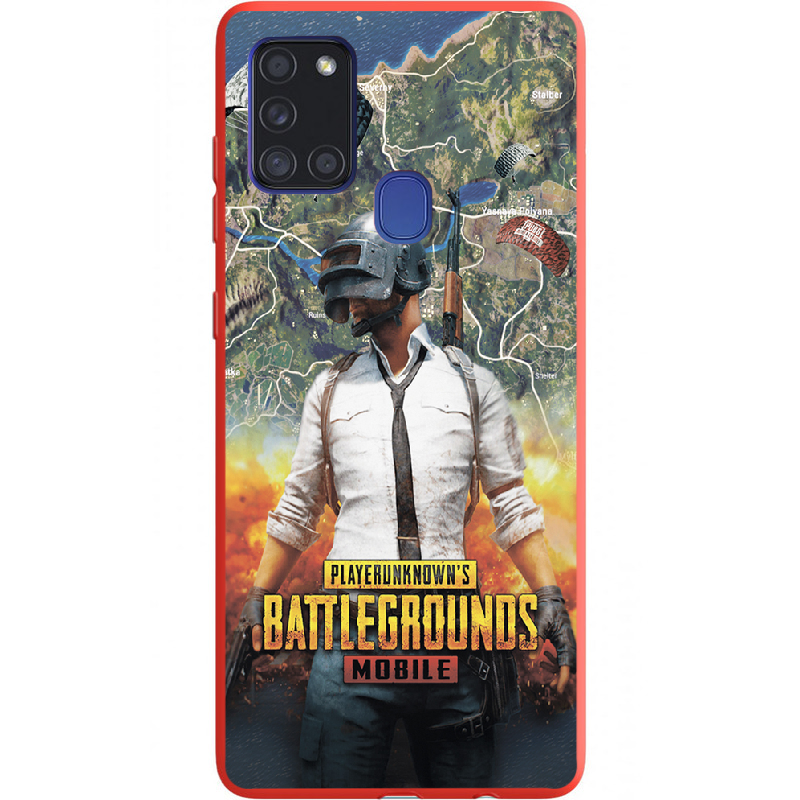 Чехол Boxface Samsung A217 Galaxy A21s PUBG Mobile Красный силикон (40006-up2309-40429)